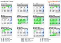 Kalender 2015 mit Ferien und Feiertagen Molise
