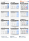 Kalender 2015 mit Ferien und Feiertagen Mexiko