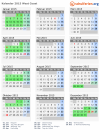 Kalender 2015 mit Ferien und Feiertagen West Coast