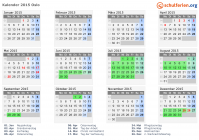 Kalender 2015 mit Ferien und Feiertagen Oslo
