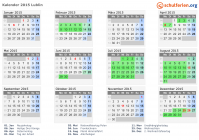 Kalender 2015 mit Ferien und Feiertagen Lublin