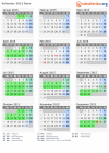 Kalender 2015 mit Ferien und Feiertagen Bern