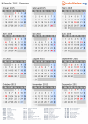 Kalender 2015 mit Ferien und Feiertagen Spanien