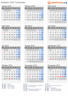 Kalender 2015 mit Ferien und Feiertagen Tschechien