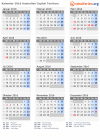 Kalender 2016 mit Ferien und Feiertagen Australisches Hauptstadtterritorium