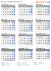 Kalender 2016 mit Ferien und Feiertagen Nordterritorium