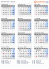 Kalender 2016 mit Ferien und Feiertagen Belize