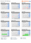 Kalender 2016 mit Ferien und Feiertagen Ballerup