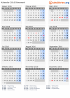 Kalender 2016 mit Ferien und Feiertagen Dänemark
