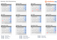Kalender 2016 mit Ferien und Feiertagen Skanderborg