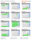 Kalender 2016 mit Ferien und Feiertagen Schleswig-Holstein