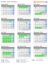 Kalender 2016 mit Ferien und Feiertagen Thüringen