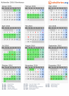 Kalender 2016 mit Ferien und Feiertagen Bordeaux