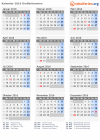 Kalender 2016 mit Ferien und Feiertagen Großbritannien