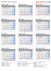 Kalender 2016 mit Ferien und Feiertagen Guyana