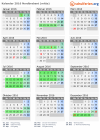 Kalender 2016 mit Ferien und Feiertagen Nordbrabant (mitte)