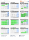 Kalender 2016 mit Ferien und Feiertagen Kalabrien