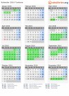 Kalender 2016 mit Ferien und Feiertagen Toskana