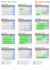 Kalender 2016 mit Ferien und Feiertagen Trentino