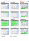 Kalender 2016 mit Ferien und Feiertagen Neufundland und Labrador