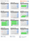 Kalender 2016 mit Ferien und Feiertagen Yukon