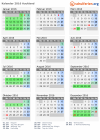Kalender 2016 mit Ferien und Feiertagen Auckland