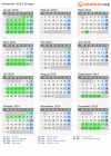 Kalender 2016 mit Ferien und Feiertagen Otago