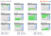Kalender 2016 mit Ferien und Feiertagen Østfold