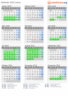 Kalender 2016 mit Ferien und Feiertagen Lebus