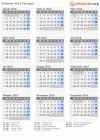 Kalender 2016 mit Ferien und Feiertagen Portugal