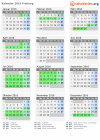 Kalender 2016 mit Ferien und Feiertagen Freiburg