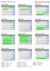 Kalender 2016 mit Ferien und Feiertagen Tessin