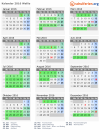 Kalender 2016 mit Ferien und Feiertagen Wallis