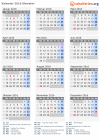 Kalender 2016 mit Ferien und Feiertagen Slowakei