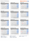 Kalender 2016 mit Ferien und Feiertagen Syrien