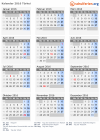 Kalender 2016 mit Ferien und Feiertagen Türkei
