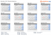 Kalender 2017 mit Ferien und Feiertagen Äquatorialguinea