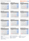Kalender 2017 mit Ferien und Feiertagen Argentinien