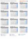 Kalender 2017 mit Ferien und Feiertagen Australisches Hauptstadtterritorium