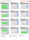 Kalender 2017 mit Ferien und Feiertagen Südaustralien