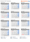 Kalender 2017 mit Ferien und Feiertagen Tasmanien