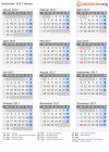 Kalender 2017 mit Ferien und Feiertagen Benin