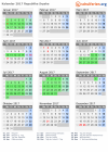 Kalender 2017 mit Ferien und Feiertagen Republika Srpska