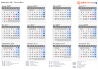 Kalender 2017 mit Ferien und Feiertagen Brasilien