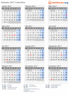 Kalender 2017 mit Ferien und Feiertagen Costa Rica
