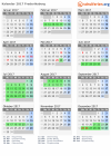 Kalender 2017 mit Ferien und Feiertagen Frederiksberg
