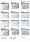Kalender 2017 mit Ferien und Feiertagen Holbæk
