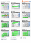 Kalender 2017 mit Ferien und Feiertagen Kolding