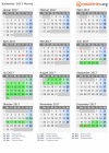 Kalender 2017 mit Ferien und Feiertagen Morsø