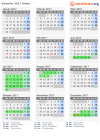 Kalender 2017 mit Ferien und Feiertagen Odder
